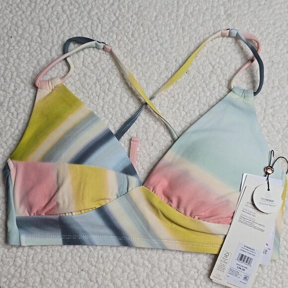 1212 NWT CALIA Women's Double Strap Triangle Bikini Low Support Swim Top - Picture 2 of 6